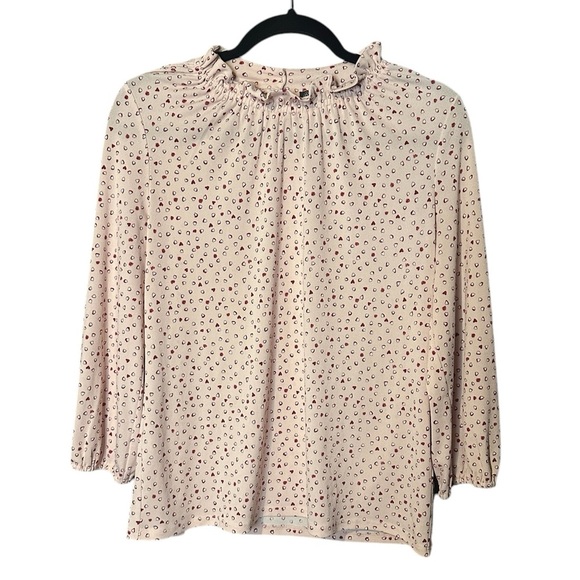 Adrianna Papell Tops - Adrianna Papell Women’s Medium Blouse Pink Red Hearts Valentines Day Dressy